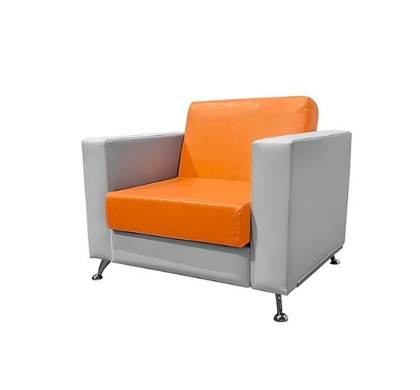 Кресло Cube оранжево-белое