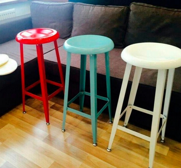 Стул барный металлический белый