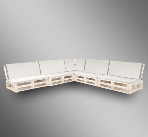 Диван модульный из паллет Белый