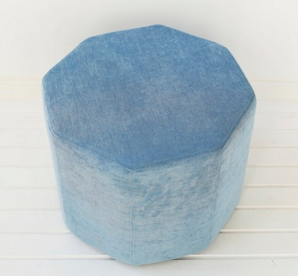 Пуфик многоугольный Небесно-голубой