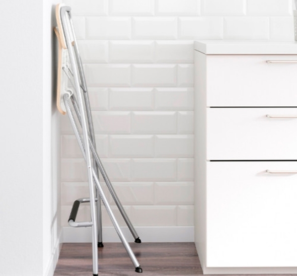 Стул барный складной Франклин белый с серыми ножками