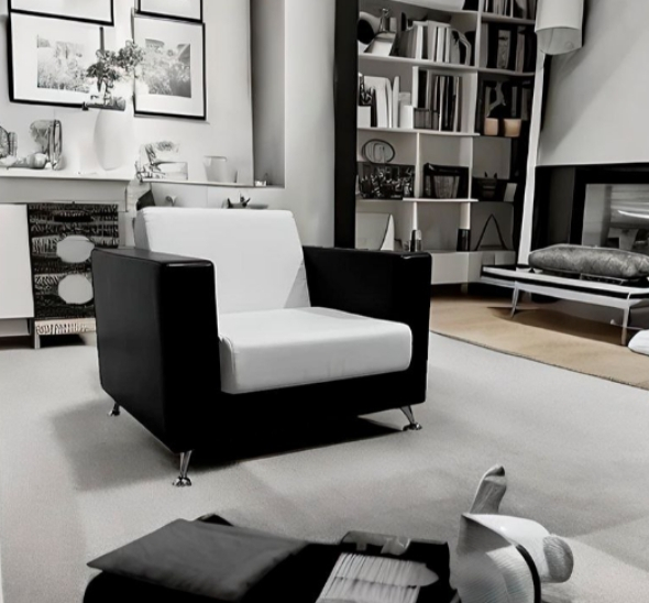 Кресло Cube бело-черное