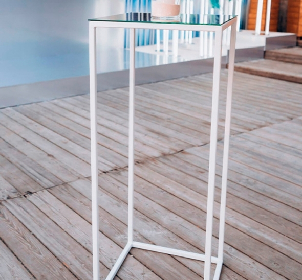 Коктейльный Стол High Cube Glass белый