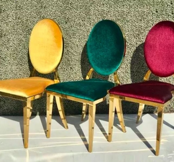 Стул Laval Gold с обивкой из горчичного бархата