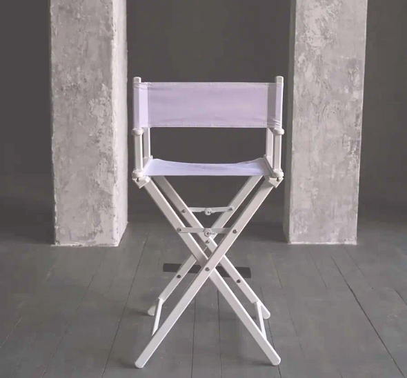 Стул визажиста складной белый