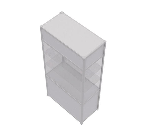 Витрина высокая прямоугольная белая